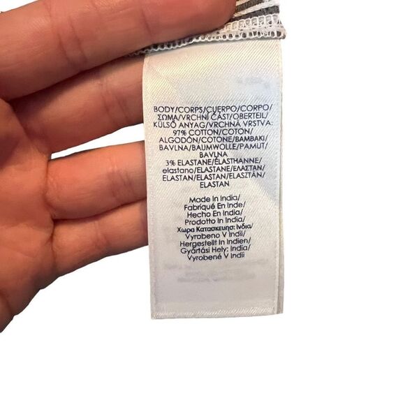 NWT! Chaps blue and white strip faux wrap skirt - Picture 4 of 10